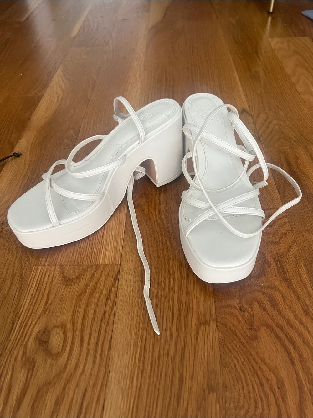 Women’s Ivory Strappy Platform Heels